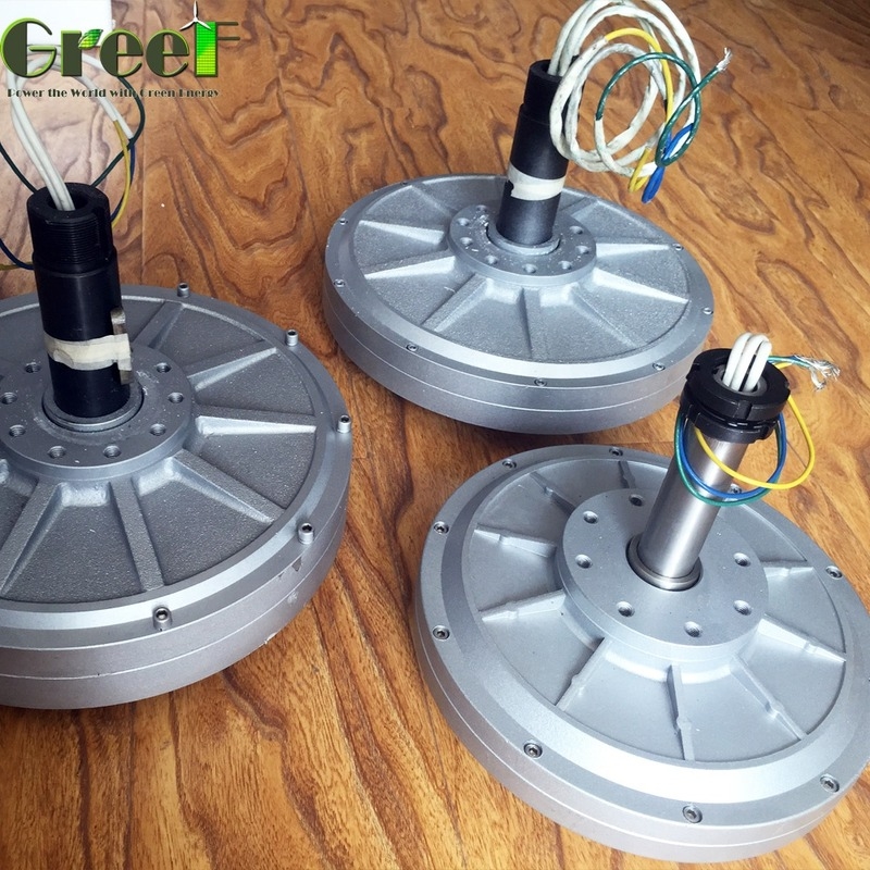 μόνιμη γεννήτρια 3 μαγνητών δίσκων 2kw Coreless παραγωγή ηλεκτρικής ενέργειας φάσης