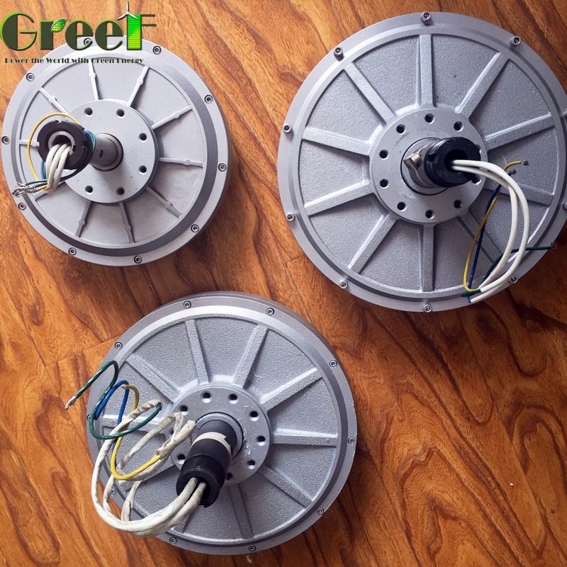 μόνιμη γεννήτρια 3 μαγνητών δίσκων 2kw Coreless παραγωγή ηλεκτρικής ενέργειας φάσης